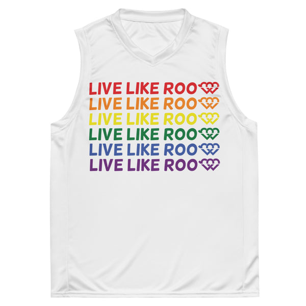 Rainbow Live Like Roo Recycled unisex basketball jersey