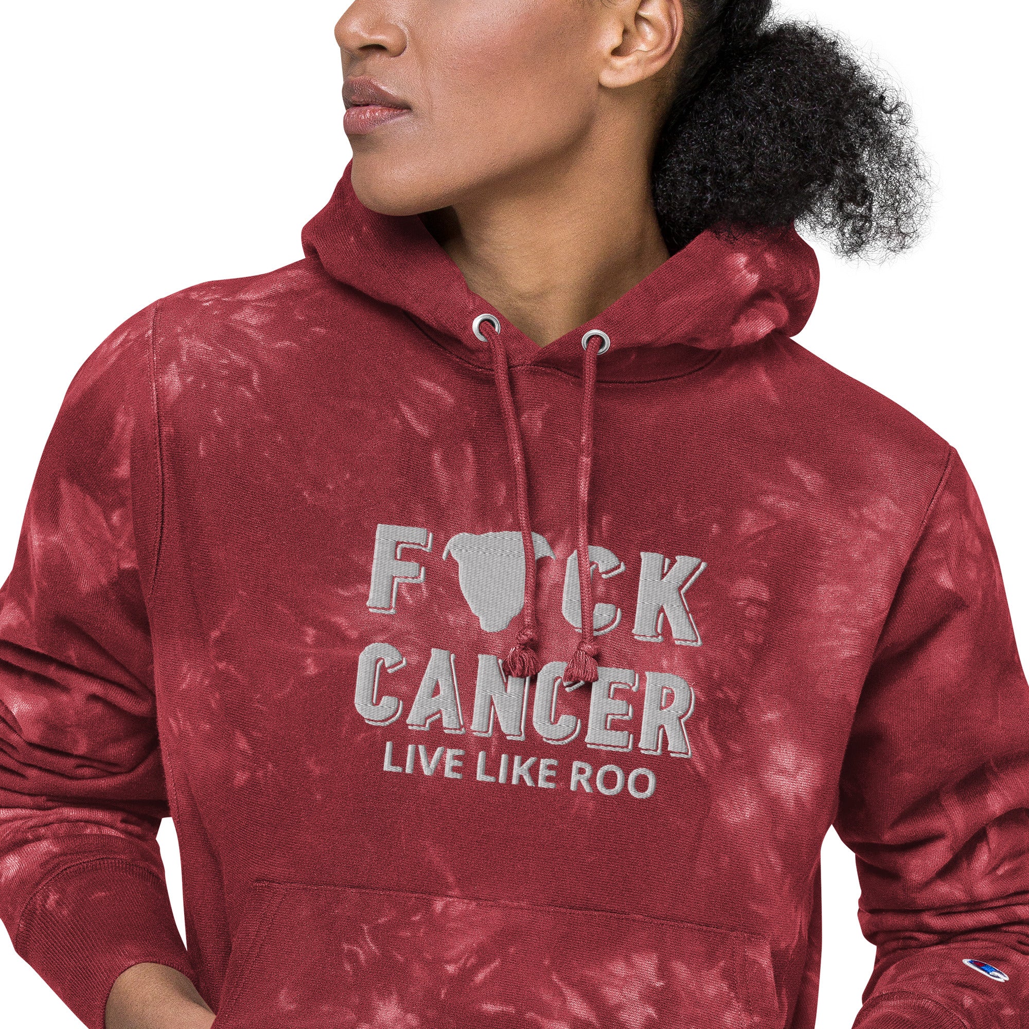 Buy F@%K Cancer Unisex Champion tie-dye hoodie